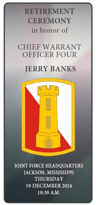 CW4 Banks' Retirement Ceremony Program Cover